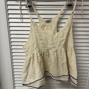 ECOTE -urban outfitters ✨Chic Cream top✨MEDIUM with Black Trim